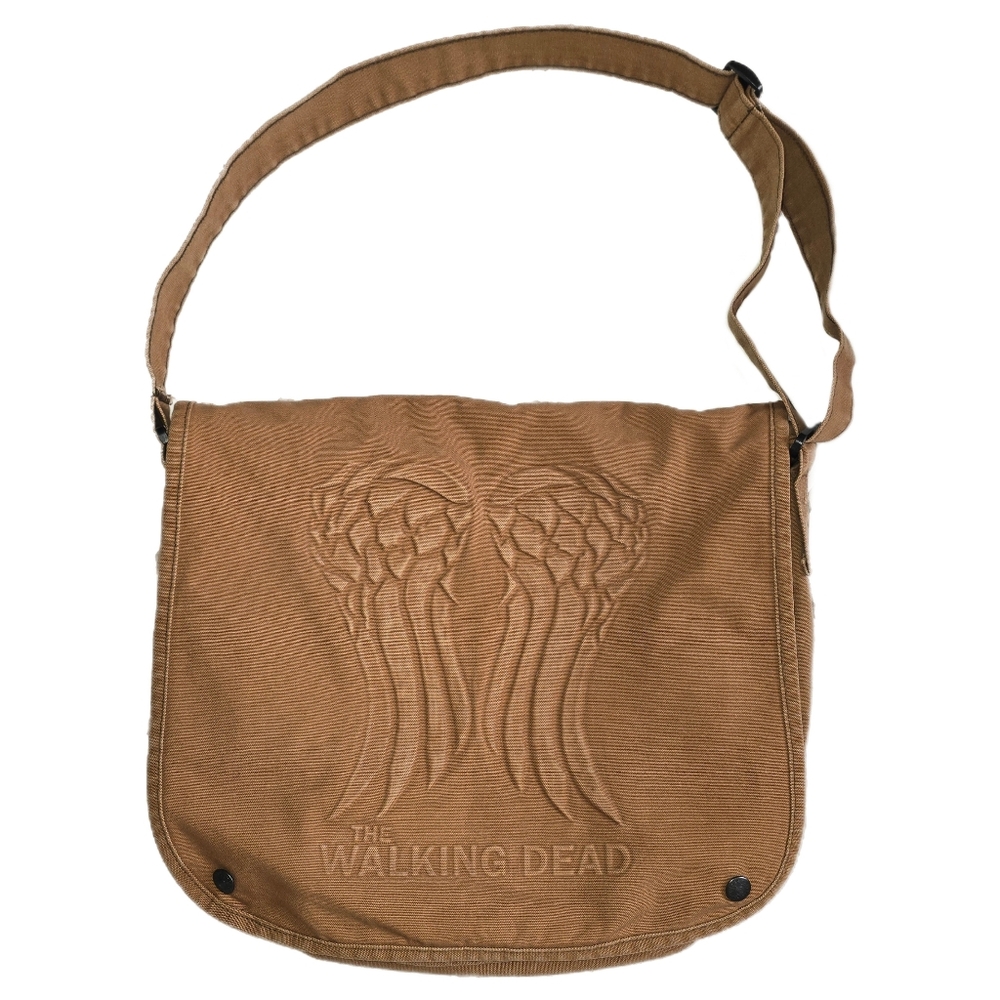 AMC TWD The Walking Dead Daryl Dixon Wings Cotton Canvas Messenger Bag HTF RARE
